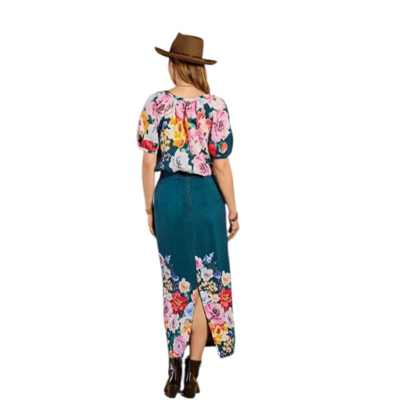 SUNDANCE CATALOG Graceful Verenia Women Size 6 Floral 100% Linen Maxi Boho Skirt - Picture 4 of 9